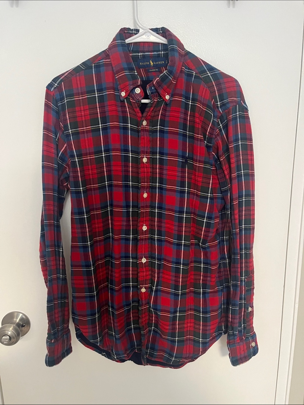 Ralph Lauren Red and Blue Plaid Button-Down Shirt
